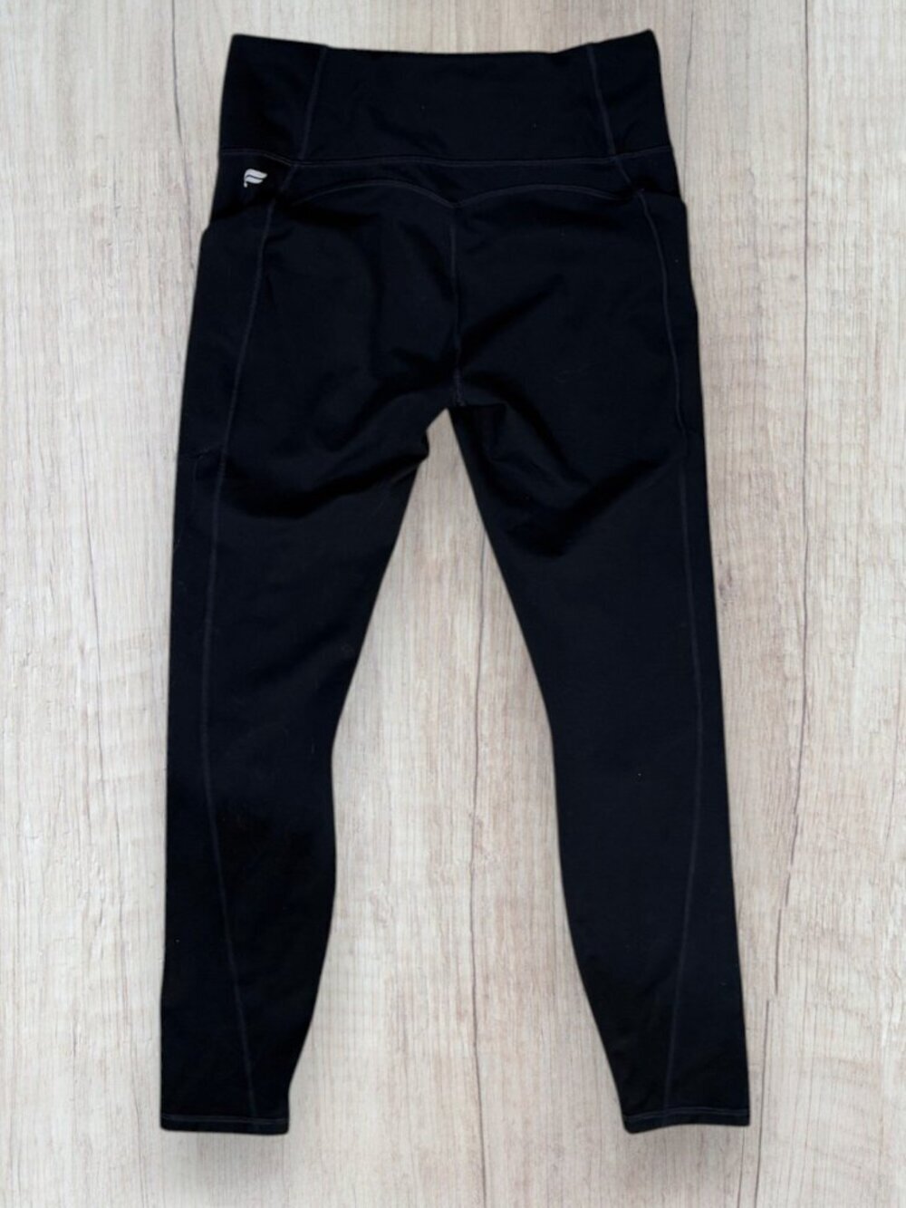 Fabletics Black High Rise Leggings Side Pocket Performance Gym Workout Yoga M
